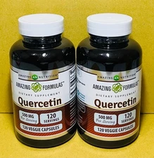 Amazing Formulas Quercetin 500mg 120 Veggie Capsules –Immune Support Antioxidant