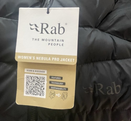 RAB Jacket Womens Large Nebula Pro Pertex Quantum Primaloft Black Hood Pocket - Picture 7 of 12