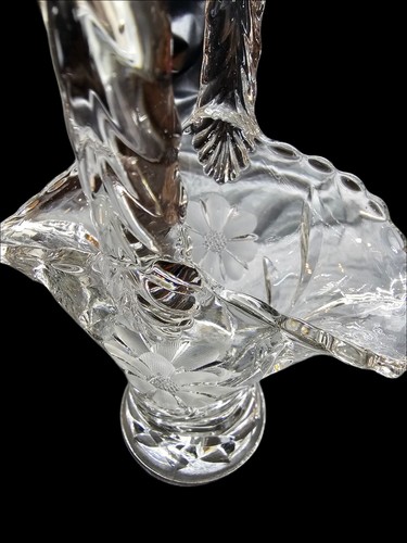 1894 - 1955 Duncan Miller geätztes florales Glas Braut Hochzeit Korb - Bild 10 von 12