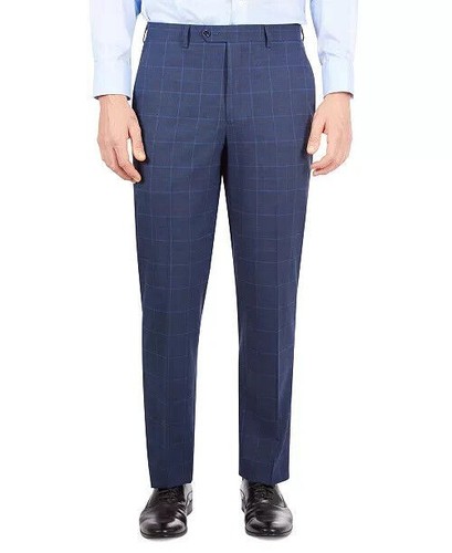 Sean John Men's Classic-Fit Check Suit Pants in Blue-Size 36x32 - Picture 2 of 4