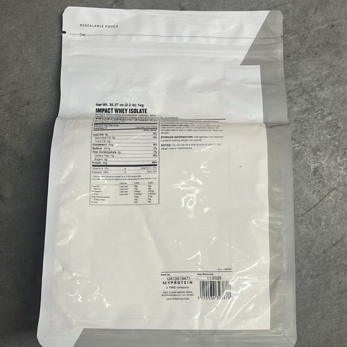 MyProtein Impact Whey Isolate Protein Powder - Vanilla -2.2lbs Exp. 11/2025 - Picture 2 of 6