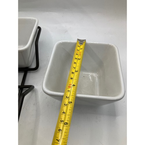 Pampered Chef Simple Additions Two Section Condiment Server with Metal Stand - Picture 5 of 7