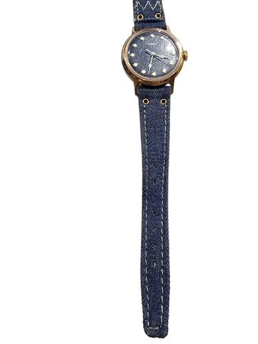 Vintage 1978 Timex Mechanical Ladies Watch Denim w/Denim Band Never Worn As Is - Picture 3 of 7