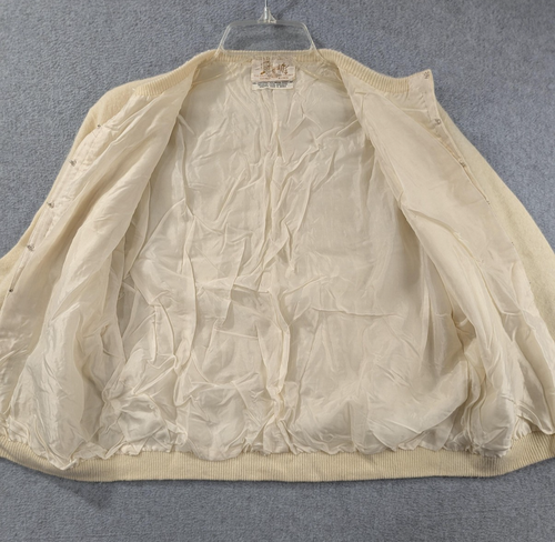 Vintage Stewarts Pullover Damen Medium Elfenbein Perlen Angora Cardigan Made Japan - Bild 9 von 10