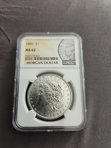 1886 $1 MS62 Silver Morgan Dollar Philadelphia Mint