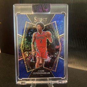 2021-22 Panini Select Cade Cunningham RC Blue Shimmer Premier Level #116 Pistons