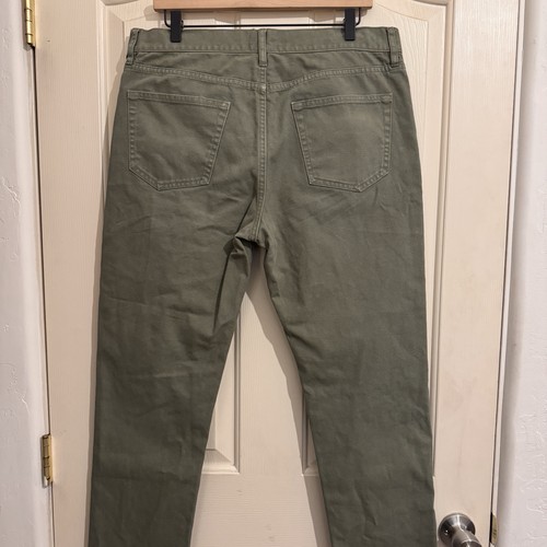SID MASHBURN Button Fly Slim Straight 5 Pocket Canvas Pants Sage Canapa 35x32** - Picture 8 of 15