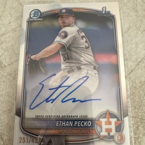 2025 Bowman Chrome Ethan Pecko Auto Refractor 1st #251/499 Astros