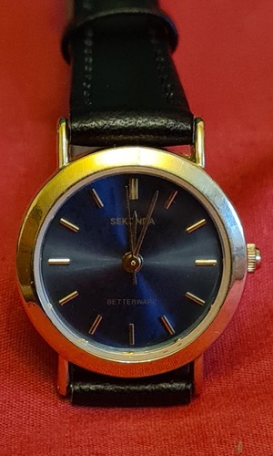 Sekonda - Damenuhr - schwarzes Zifferblatt - goldfarbenes Gehäuse - brandneues Armband (funktioniert) - Bild 1 von 13