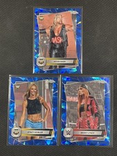 WWE Cards x3 Topps Chrome Stacy Keibler Becky Lynch Kevin Nash Blue Refractor