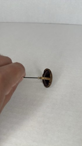 Victorian Oval Glass Garnet Vintage Ornate Stick Hat Pin Yellow Gold - 第 8/12 張圖片