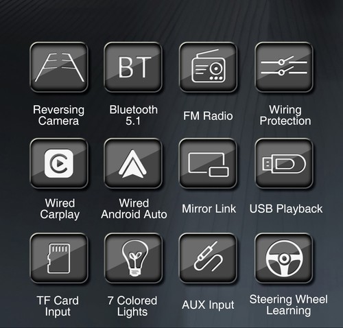 7" Car Stereo Double 2Din Touch Screen Radio Apple CarPlay USB Bluetooth+MIC&CAM - Picture 3 of 16