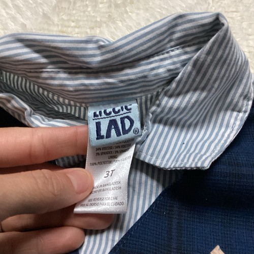 Boy Little Lad Shirt with Mock Vest, Pants, & Bowtie Navy Set Toddler Boys 3T - Picture 8 of 9