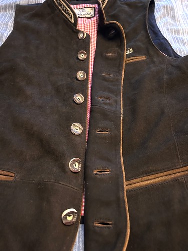 Trachten Rebell Waistcoat Vest Suede Trachtenweste Traditional Brown 48 (M/L) - Bild 11 von 24