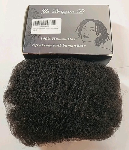 NEW Afro Kinkys Curly Bulk 100% Unprocessed Human Hair 16" 30 Grams Black