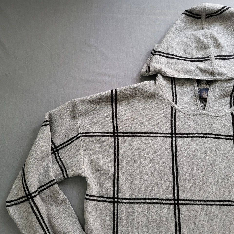 Suéter Rachel Rachel Roy Mujer TALLA XL Manga Larga Con Capucha Tejido Cuadros Gris Foto 2 de 4