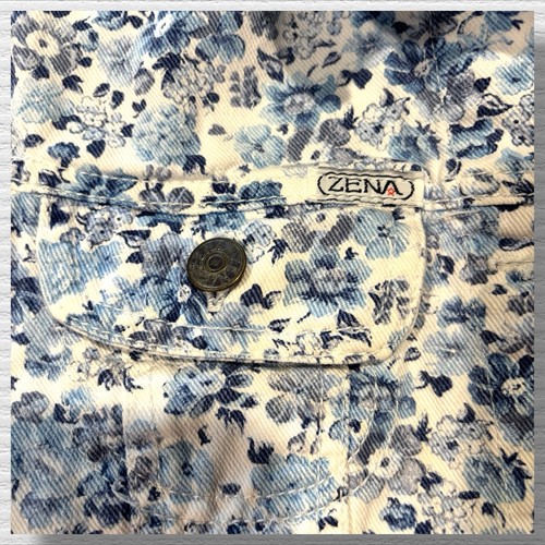 Vintage Zena Kids Floral Denim Jacket Girls Size Small 80s 90s Cropped Jean - Picture 2 of 8