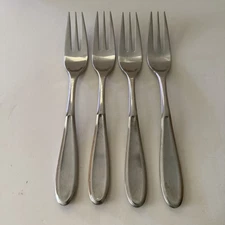 4 Retroneu TIVOLI / CONTOUR Satin 18/10 Stainless Dinner Forks 7-1/2"