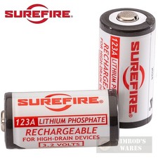 Surefire 123A Rechargeable BATTERIES 2-Pk SFLFP123 FAST SHIP
