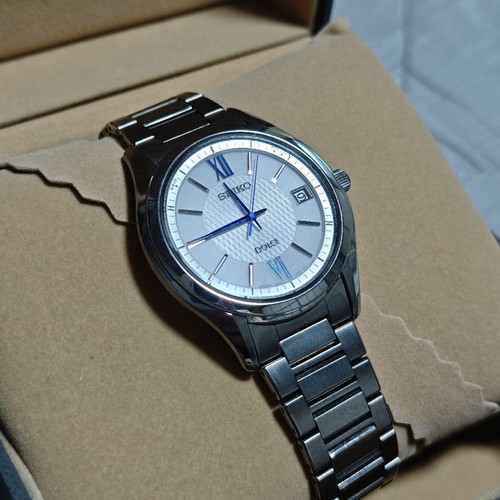 Seiko Dolce Solar Radio Wave Watch SADZ185 Titanium Blue Dial Excellent - Picture 2 of 12