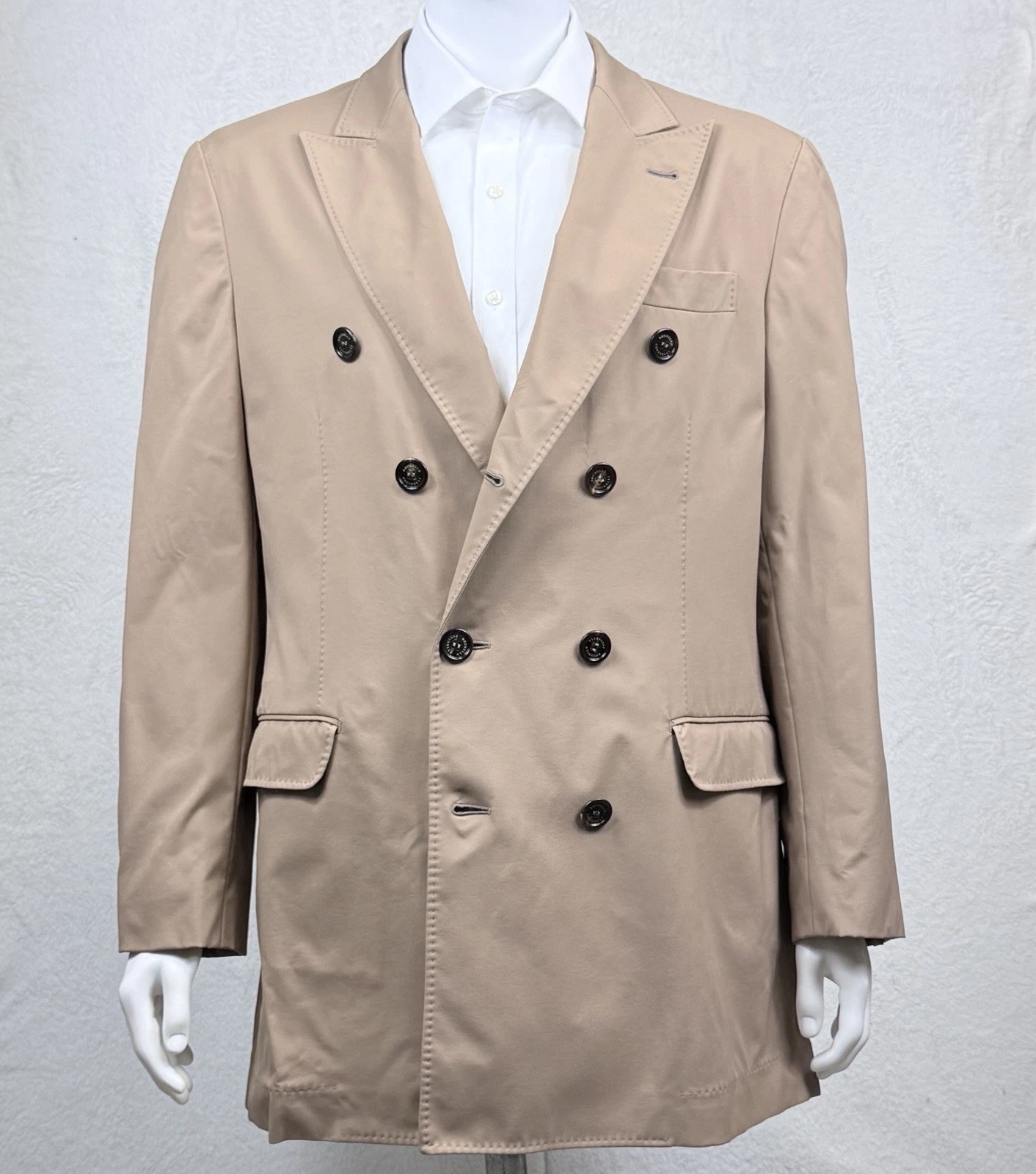 Brunello Cucinelli — Brunello Cucinelli Tan Raincoat Mid-weight Waterproof Nylon 56IT 44US NWOT