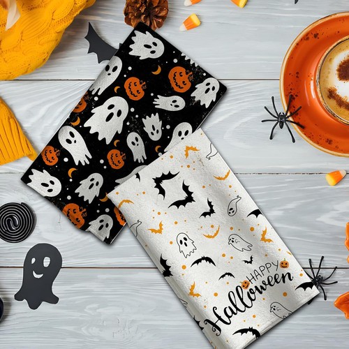 2Pcs Halloween Kitchen Towels Hand Towels, 18x26 Inch Drying 2pcs-a  - Bild 4 von 13