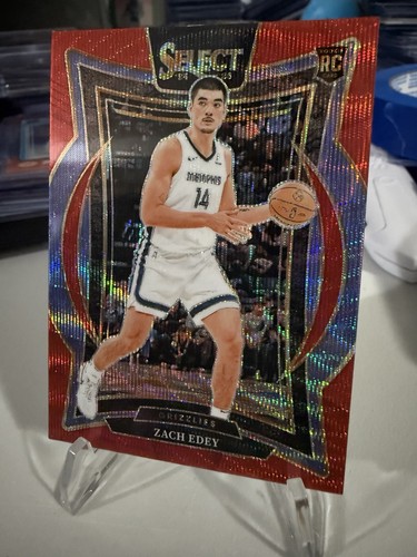 2024-25 Panini Select Zach Edey Silver Patch Rookie + Concourse Red Wave RC - Bild 7 von 9