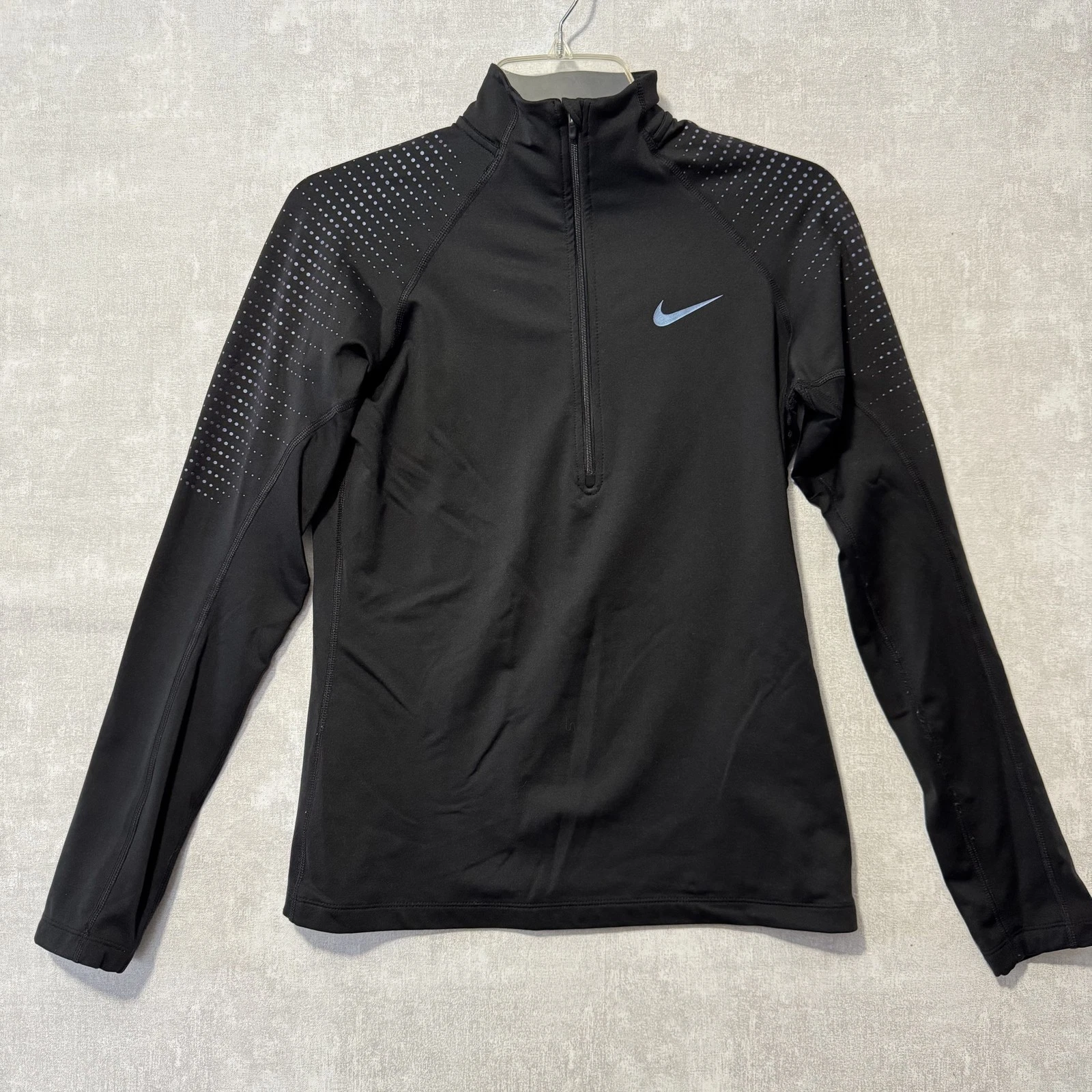 Nike Pullover Womens S Black Dri-FIT Quarter Zip Mock Neck Running Lightweight