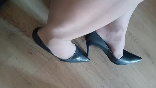 Women's Leather High Heel Courts Uk8 - Video 1 von 1