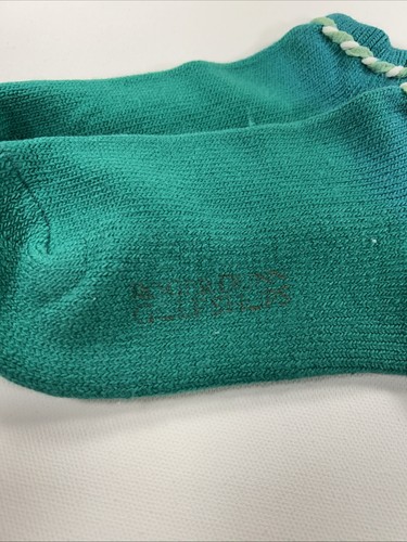 VTG Socks Gean Edwards Roger Dunn Shops Acrylic Teal 9-11 Low 90s 80s USA - Picture 3 of 6