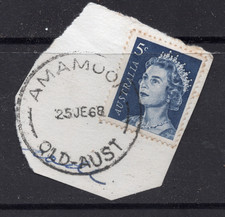 25 JUNE 1968 AMAMOOR, QLD-AUST complete circular postmark 5c QEII