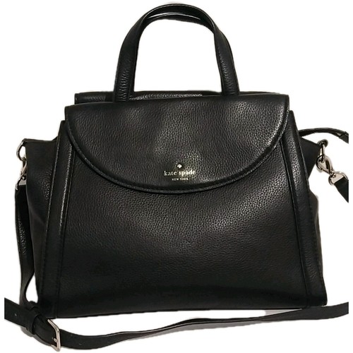 Kate Spade Black Grain Leather Large Satchel Bag - Picture 1 of 7