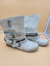 Not Rated Suade Studded Strap Grey Short Boots Size 8.5 Great Condition