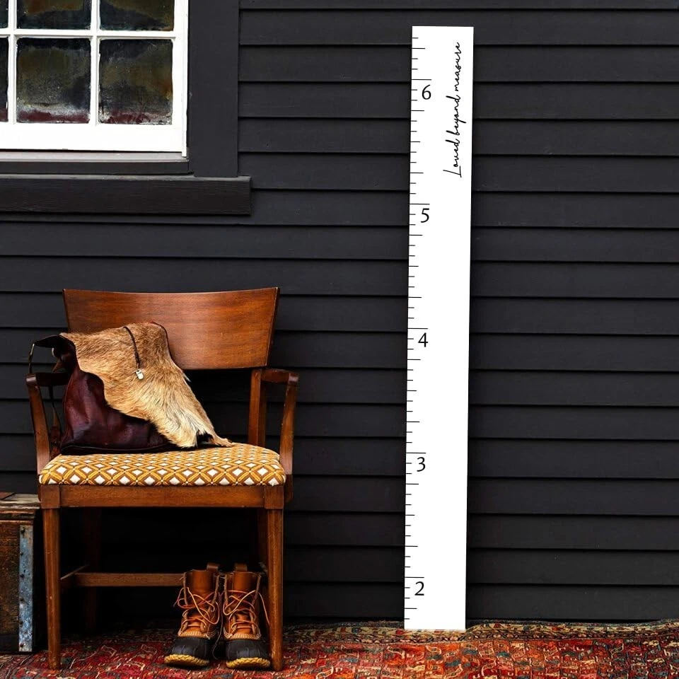 Tabla de crecimiento boho para niños - Rastreador de altura de madera decoración de pared, 58 pulgadas Foto 3 de 4