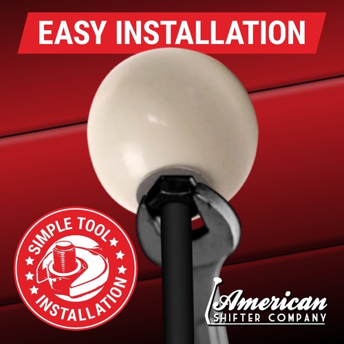 Black Shift Pattern 37n White Retro Shift Knob w/ M16x1.5 Insert Shifter Auto - Picture 9 of 17