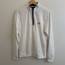 Johnnie-O Sully Pullover Mens Small White Quarter Zip Golf Athletic Preppy