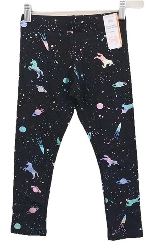 Wonder Nation Girl's Leggings Unicorns and more on Black Tough Cotton 5K64 - Picture 1 of 8