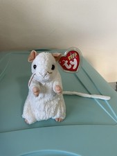 Retired Ty Beanie Baby CHEEZER the white albino mouse WITH TAGS