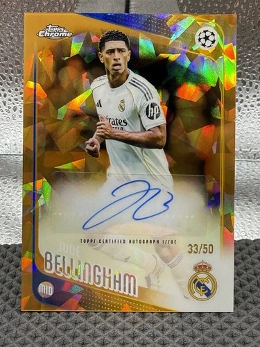 2025-26 Topps Chrome UCC Sapphire Jude Bellingham Gold Refractor Auto 33/50
