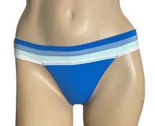 Victoria’s Secret  Pink Thong Panty Large  Logo Blue Low Rise NWT