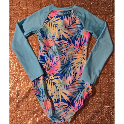 Cat & Jack Girls XS 4/5 Long Sleeve Palm Print One Piece Swimsuit NWOT - Picture 4 of 4