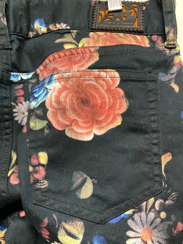 Ralph Lauren womens lace up skinny jeans floral black Size 31 with tags K4 - Picture 13 of 14
