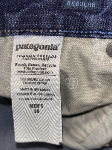 Patagonia Rare The Great Pacific Iron Works Mens Jeans 38x34 Blue Dark Wash - Picture 7 of 24