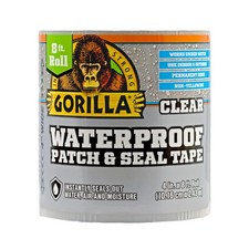Gorilla Glue Clear Waterproof Patch and Seal Tape, 8 Foot Roll.