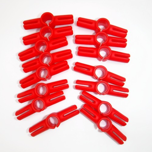 Tinkertoy 15 Small Red Pegs Plastic Replacement Rod Connector Parts Pieces Lot - Picture 3 of 4