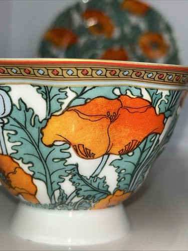 Stechcol Gracie Bone China Cup and Saucer Orange Poppies - Picture 4 of 10