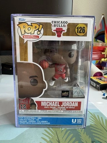 Funko Pop Michael Jordan 126 Upper Deck Exclusive #12 JERSEY Mint in hard case