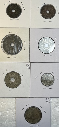 1930 - 1941 French Indo-China 1/2, 1, 5, 10 & 20 Cents 7 Coin Lot, Vietnam - Picture 9 of 16