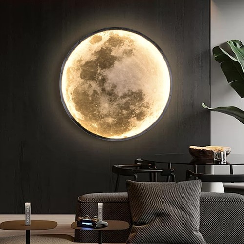 QIYIMEILUX Large Moon Wall Sconce Plug in Modern LED Dimmable Wall Light with... - Picture 5 of 6