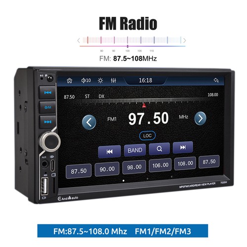 Doppel 2DIN Autoradio Apple CarPlay/Android Auto Bluetooth TouchScreen Kamera 7" - Bild 8 von 20